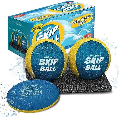 Activ Life The Ultimate Skip Ball – Water Bouncing Ball (2 Pack) Create Lasting Memories with Your Friends & Family at The Beach, Lake or Pool - Great for All Ages