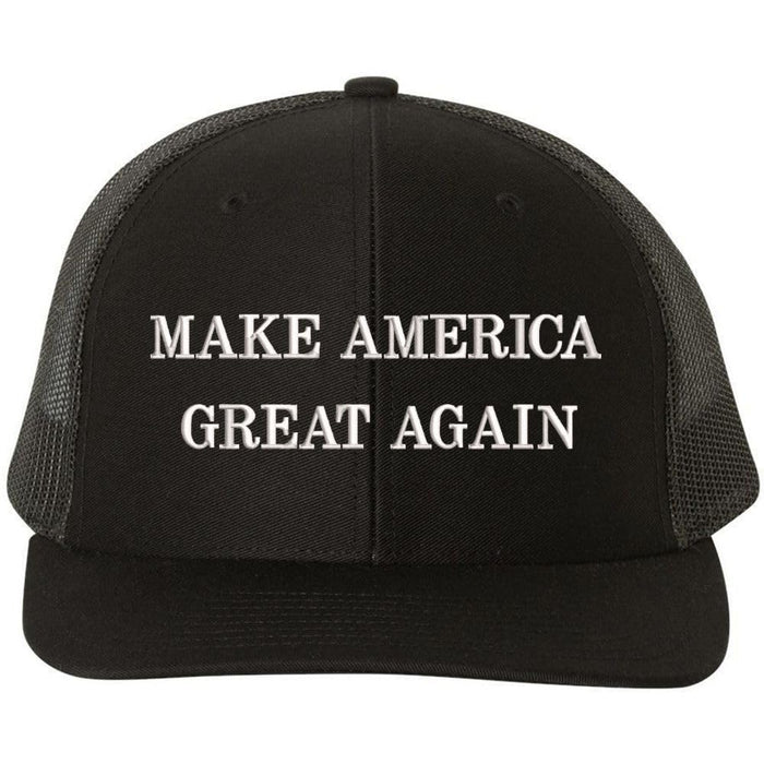 MAGA Hat Trump 2024 Make America Great Again Donald Trump Slogan Adjustable Trucker Mesh Back Hat (Black)