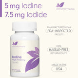 ClearFormulas Iodine 12.5 mg, High Potency Iodine and Iodide Supplement to Support Thyroid Health and Hormone Balance, 90 Capsules (90 Servings)