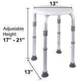 Vaunn Medical Tool-Free Assembly Adjustable Shower Stool Tub Chair and Bathtub Seat Bench with Anti-Slip Rubber Tips for Safety and Stability