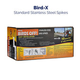 Bird-X (STS-10-R) STAINLESS STEEL SPIKES-10' Standard, 10 feet, Silver