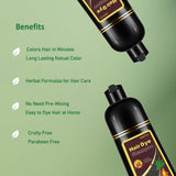 Dark Coffee Hair Dye Shampoo for Gray Coverage, Herbal Hair Color Shampoo Works in Minutes, Brown Hair Shampoo for All Hair Types, Long Lasting Shampoo Hair Dye 16.90 Fl Oz