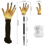 5Pack Halloween Zombie Hands Pathway Lights, Battery Operated Waterproof Arms Stake Lights for Halloween Decorations Outdoor Garden Yard Pathway Decor - Hands