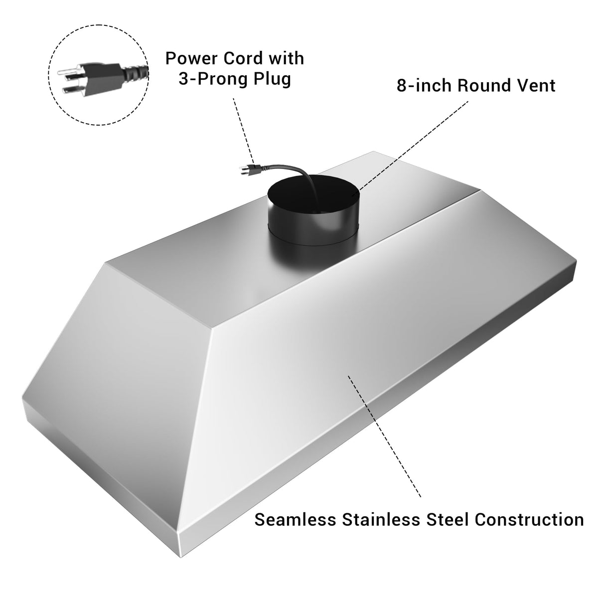 48-inch Range Hood Insert with Inline Remote Blower, CT Copper Tailor