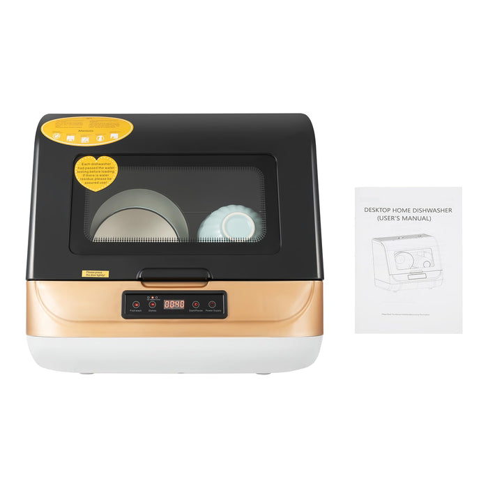 Portable Countertop Dishwasher for 4-6 Sets, Compact Mini Dish Washer with 8L Water Consumption,No Installation Needed，800W Dish Washing Machine with 3 Modes for Tableware & Fruit