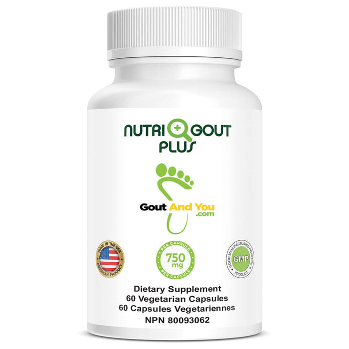 Gout and You NutriGout Plus - Uric Acid Support Premium Formula - 60 Vegetarian Capsules - 750 mg per Capsule