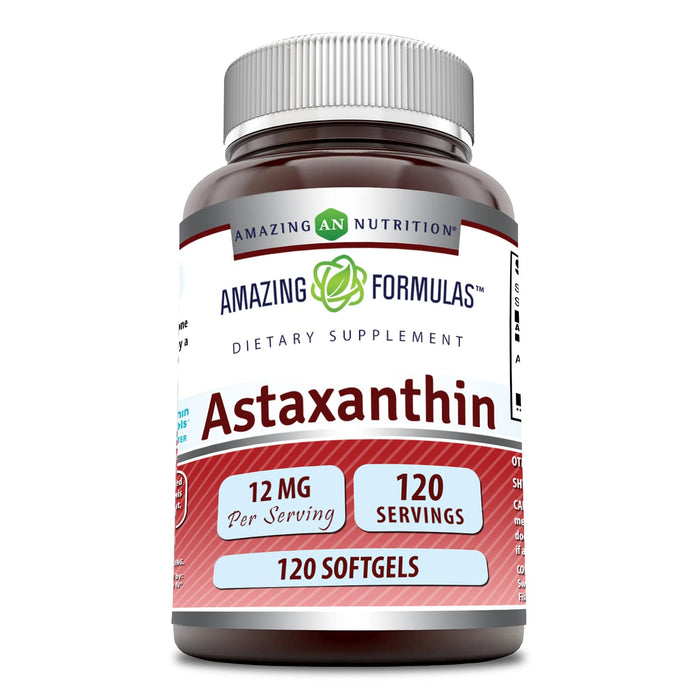 Amazing Formulas Astaxanthin 12mg 120 Softgels Supplement | Non-GMO | Gluten Free