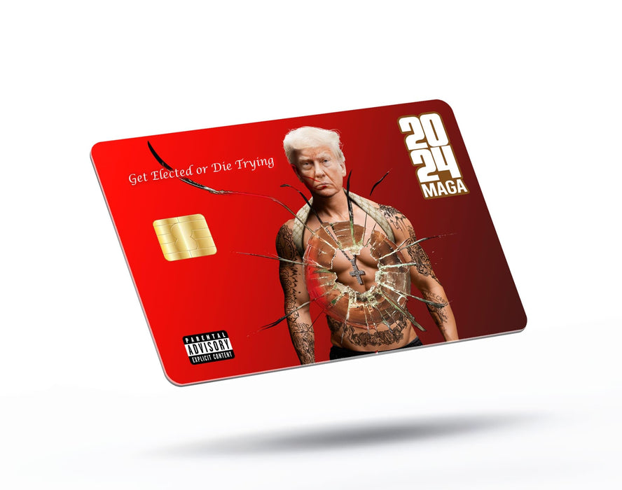 Donald Trump Rally attack 2024 Credit Card Skin, Debit Card Skin Cover, Credit Card Sticker Cover - Stylish Card Stickers for Debit Cards and Credit Cards - Credit Card Cover (Get Elected Trump)