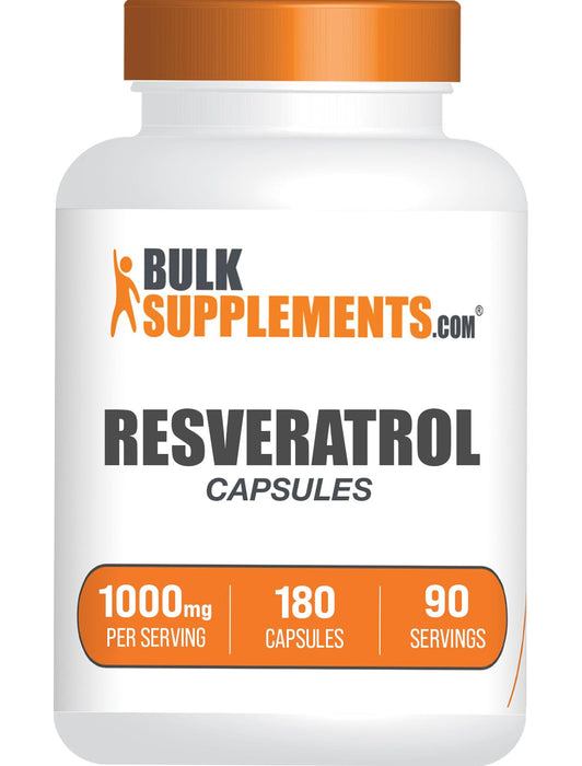 BulkSupplements.com Resveratrol Capsules - Resveratrol Supplement, Polygonum Cuspidatum, Resveratrol 1000mg - Antioxidants Supplement, Resveratrol Pills - 2 Capsules per Serving, 180 Capsules