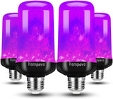 Hompavo 【Upgraded LED Flame Light Bulbs Halloween Decorations, 4 Modes Flickering Light Bulbs with Upside Down Effect, E26/E27 Flame Bulb for Christmas Party Home Indoor & Outdoor (4 Pack)