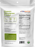 Vitamatic Certified USDA Organic Wheatgrass Powder 1 Pound (16 Ounce)