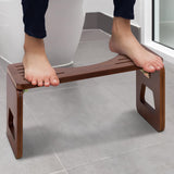 Toilet Stool Squat Adult and Kids - 7 Inches Foldable Poop Stool for Bathroom Bamboo Flip Potty Stool with Anti-Slip Layer - Improve Bathroom Posture and Comfort (Walnut)