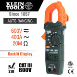 Klein Tools IR5 Dual Laser 12:1 Infrared Thermometer Digital Backlit & CL120VP Electrical Voltage Test Kit with Clamp Meter, Three Testers, Test Leads, Pouch and Batteries