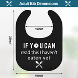 6 Pcs Adult Bibs for Women Men Funny Adult Bibs Washable Waterproof Clothing Protectors Plastic Bibs for Adults Elderly Eating Feeding Funny Gifts Black and White