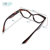 Tortoise Geometric Cat Eye Reading Glasses for Women to Look Stylish - High Vision - Comfortable All Face Shape Womens Reading Glasses - Solid Readers For Women - Reading Glasses (1.5 x) Womens Readers