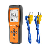 Elitech Dual Digital Thermocouple Temperature Thermometer with 2 K-Type Thermocouple Probe, Wide Range -58~932°F, 2 K-Type Thermocouples Measurement -58 to 482°F, ICT-220