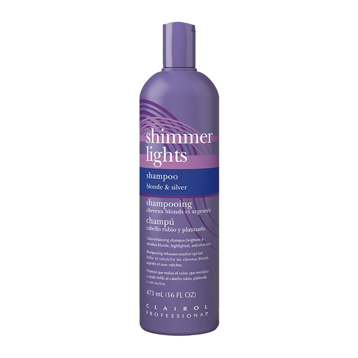 Clairol Professional Shimmer Lights Purple Shampoo, 16 fl. Oz, Neutralizes Brass & Yellow Tones, For Blonde, Silver, Gray & Highlighted Hair Packaging May Vary