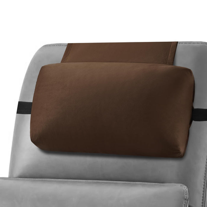 Head Recliner Pillow Adjustable Shredded Memory Foam Headrest Pillows for Recliner Chairs,Non-Slip Velvet Cushion for Pain Relief Neck Support Pillow for Travel Home Sofa Armchair with Zipper Cover