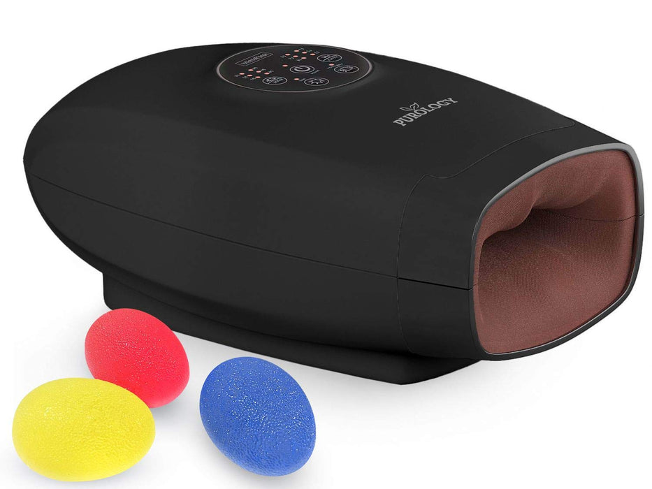 Purology LXB Hand Massager Machine for Arthritis and Carpel Tunnel Ball with Heat and Compression, Wrist Massager for Carpel Tunnel Relief, Cordless Reflexology | 3 Hand Therapy Balls