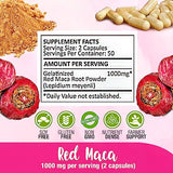 Red Maca capsules for women 1000mg per serving Female health supplement l Energy booster and hormone regulator l 100% organic and natural maca root l Sikyriah (100 count)