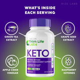 Trim Life Labs Keto Capsules - Trim Life Labs Weight Loss Keto Pills Support Maximum Strength Formula Keto+ACV Supplement Reviews Over Night Pastilla (60 Capsules)