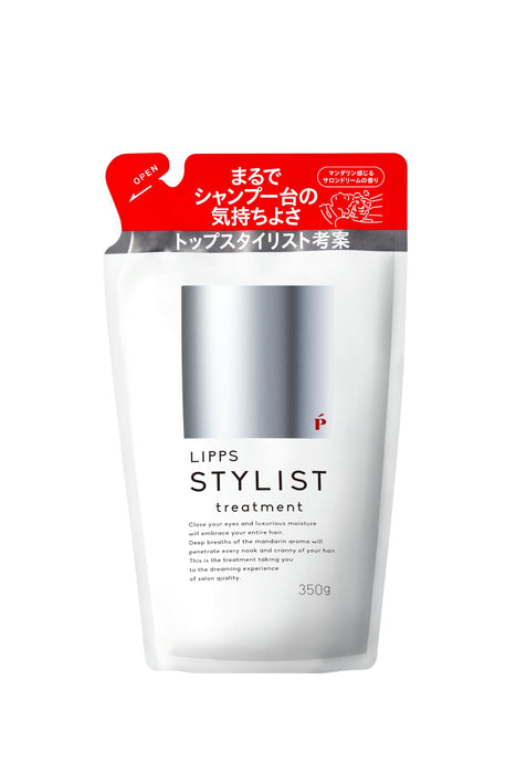 LIPPS Stylist Shampoo for Men and Women, Rich Foam, Salon Supervised, Mandarin Scent, 400ml.Treatment refill (350g)