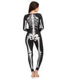 Tipsy Elves Form Fitting & Flattering Skeleton Bodysuits for Halloween - Women's Sexy Skeleton Costume - Women's Silver Shimmer Skeleton Bodysuit Halloween Costume Size X-Large