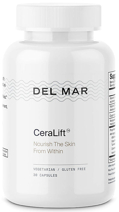 Del Mar Labs - CeraLift - 30 Day Supply - Doctor Formulated - For Reduction in Appearance of Fine Lines and Wrinkles - Anti-Aging Ceramides and Antioxidants - Vegetarian Capsules