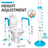 Gillion Toilet Safety Rails- Width Adjustable Toilet Safety Frame & Rails for Elderly Senior, Sturdy Toilet Support Handrail for Disabled Handicap, Toilet Handles Bars Fit any toilet