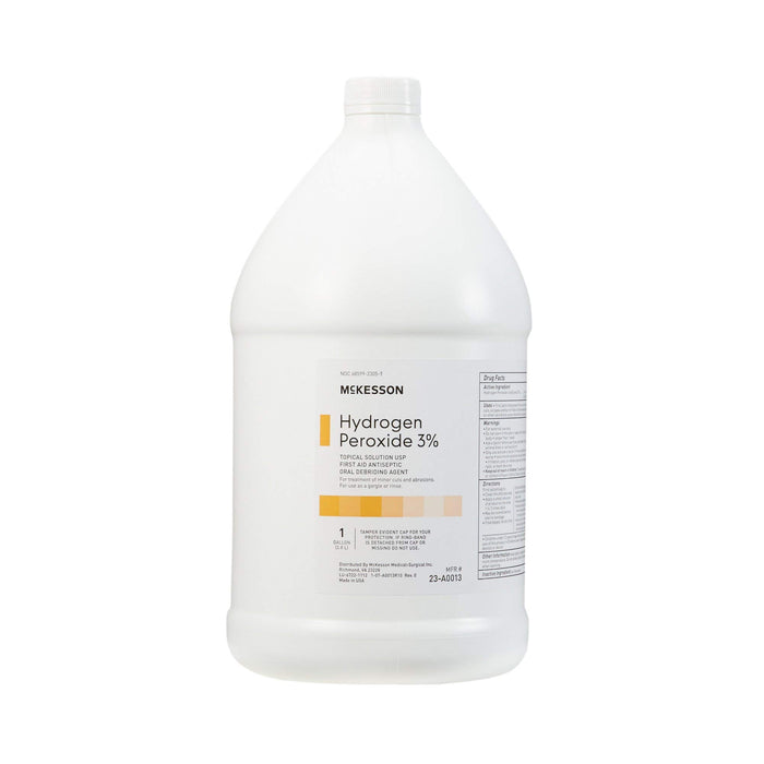 McKesson Hydrogen Peroxide 3%, Topical Solution USP, First Aid Antiseptic, 1 gal, 1 Count, 4 Packs, 4 Total