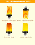 Hompavo 【Upgraded】 LED Flame Light Bulbs, 4 Modes Flickering Light Bulbs with Upside Down Effect, E26/E27 Flame Bulb for Halloween Christmas Party Patio Porch Home Indoor & Outdoor Decorations - 2