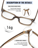 PANNER Oversized Square Blue Light Blocking Glasses for Women Men Anti Glare Reduce Eyestrain Computer Glasses(Brown)