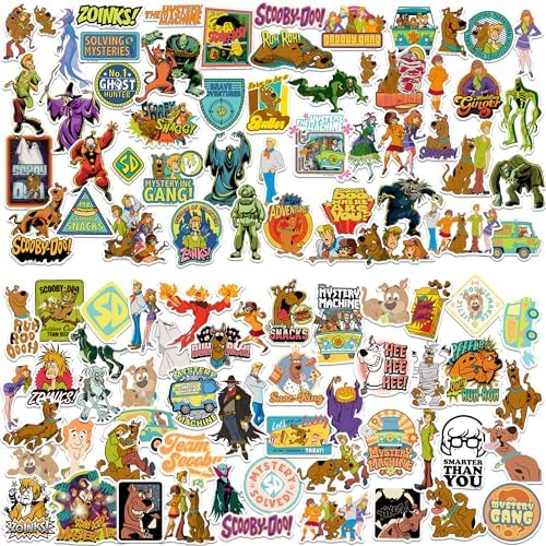 Scooby Doo 100ct Vinyl Large Deluxe Stickers Variety Pack - Laptop, Water Bottle, Scrapbooking, Tablet, Skateboard, Indoor/Outdoor