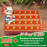 Advent Calendar 2024 Christmas Jigsaw Puzzles, Christmas Dogs & Cats 24 Days Countdown Calendar 1000 Pieces Christmas Holiday Jigsaw Puzzles for Adult Families Xmas Gifts Stocking Stuffers Home Decor