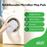 HOMEXCEL Reusable Microfiber Mop Pads Compatible with Swiffer Sweeper-Washable Wet Pad Refills for Wet & Dry Use, Floor Cleaning Mop Head Pads Refills for Household Cleaning, Pack of 4, White