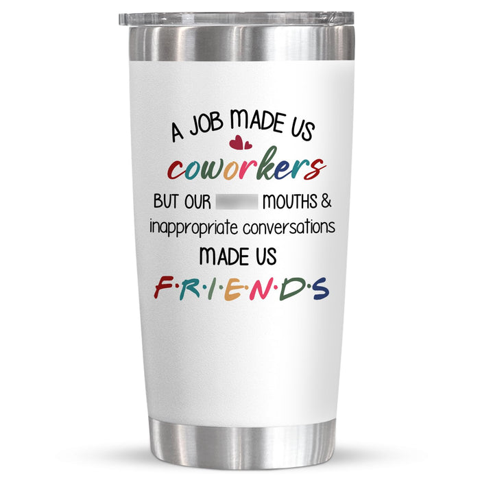 TEEZWONDER Funny Gifts For Coworkers, Friends, Females, Work Bestie Gifts For Women, Office Appreciation, Christmas, Valentines Day, Thank You Gift For Coworkers, 20 Oz Stainless Steel Tumbler