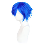 Anogol Hair Cap + Short Blue Men's Cosplay Wig Synthetic Wig for Halloween Christmas Event Costume Party