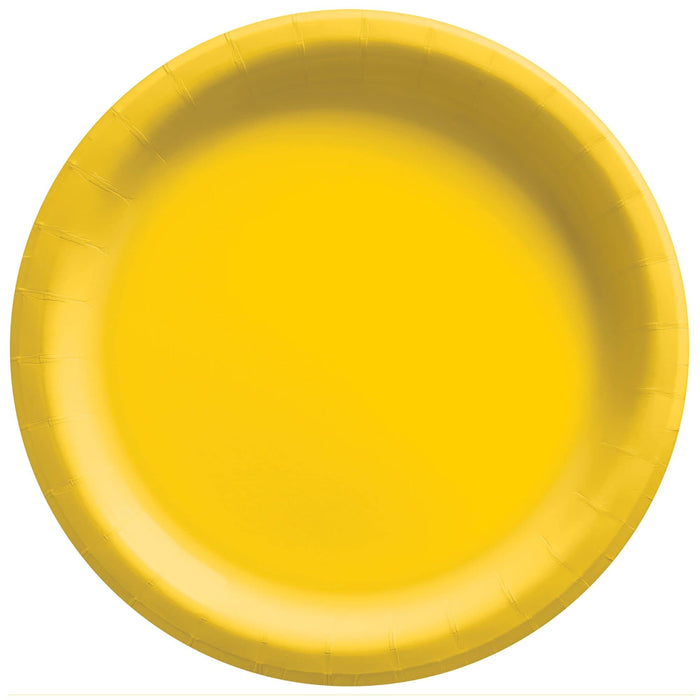 Yellow Sunshine Round Paper Plates - 10" (50 Pc) | Perfect for Parties, Picnics, & Everyday Meals