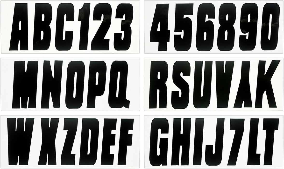Hardline Products USA Series 350 Factory Matched 3-Inch Boat Registration Kit – Solid Black– Complete 4-in-1 Marine Decal Set with Adhesive Remover & Application Fluid for Boats & PWCs