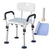 Trondiver Heavy Duty Shower Chair for Inside Shower, Medical Shower Seats for Adults and Elderly, Sturdy and Non-slip Chair Legs with Adjustable Height, Easy Assembly, Safe Bathing Solution(Blue)