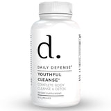 Daily Defense Colon Cleanse Youthful Cleanse Colon Cleanser & Detox for Optimal Gut Health, & Regular Bowel Movements - Detox Cleanse with Cascara Sagrada, Psyllium Husk & Senna Leaf