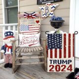 2024 Donald Trump Garden Flags for Outside 12x18 Double Sided Burlap, Retro style American President Election Yard Lawn Outdoor Decoration Banner Small Sign Trump 2024 Flag DF551