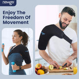 NEWGO Large Shoulder Ice Pack Rotator Cuff Cold Therapy Reusable Cold Pack Shoulder Ice Wrap for Shoulder Pain Relief, Recovery After Surgery, Swelling - Black