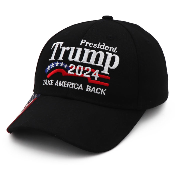 Trump Merchandise Trump Hat 2024 for President MAGA Hat Make America Great Again with USA Flag Cap Donald Trump Gifts Black