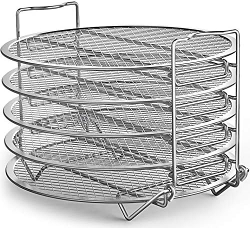 Goldlion Dehydrator Rack Compatible with Instant Pot 6 Quart Stainless Steel Stand Accessories for Air Fryer Crisp Lid