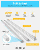 Sunco 10 Pack T8 LED Tubes 4FT Fluorescent Replacement, 48 Inch, 18W, 2200LM, 5000K Daylight, Single Ended Power, Type B, Ballast Compatible, Clear Lens UL