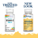 SOLARAY Vitamin E, Dry 200 IU w/Mixed Tocopherols | Healthy Cardiac Function & Skin Health Support | 100ct
