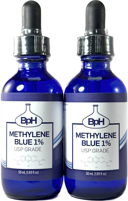 Biopharm Methylene Blue, 1% USP (Pharmaceutical) Grade: 2×50 mL Twin Pack Glass: 3rd Party Tested