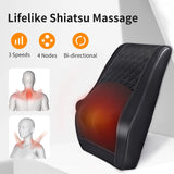 Boriwat Back Massager with Heat, Massagers for Neck and Back, 3D Kneading Massage Pillow for Back, Neck, Shoulder, Leg Pain Relief, Gifts for Men Women Mom Dad, Stress Relax at Home Office and Car