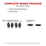 R1 Concepts Front Rear Brakes and Rotors Kit |Front Rear Brake Pads| Brake Rotors and Pads| Ceramic Brake Pads and Rotors |fits 2008-2015 Scion xB